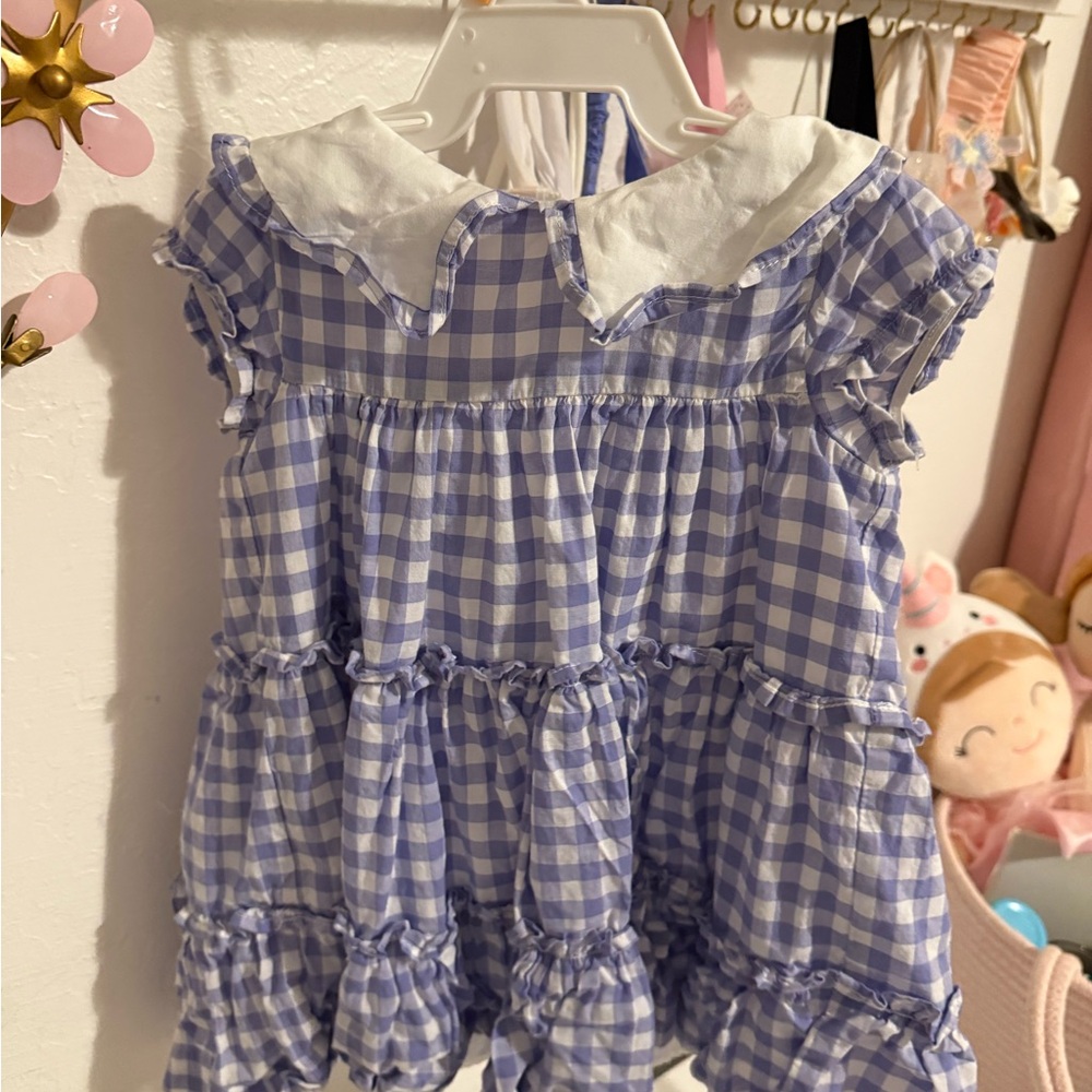 Janie and Jack Lavender Checkered Dress